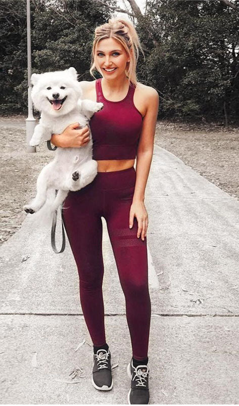 Yoga Trousers And Tops Two Pieces Set