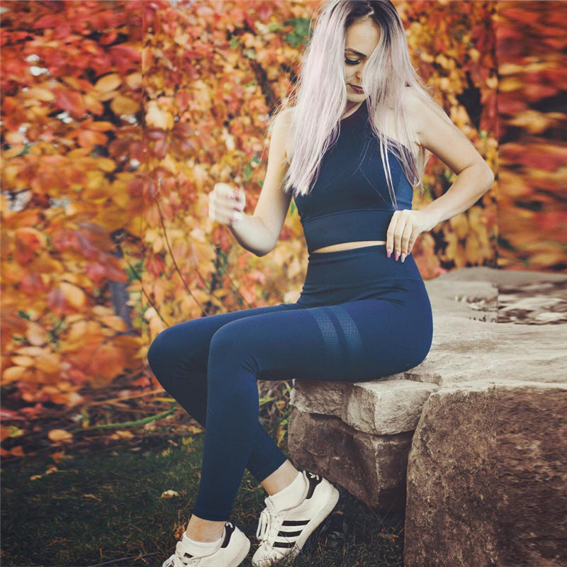 Yoga Trousers And Tops Two Pieces Set