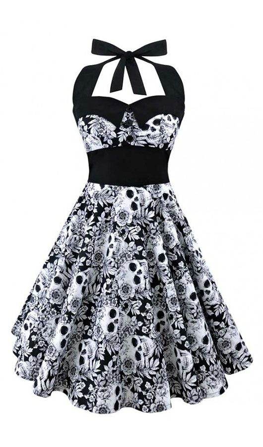 Romoti Skull Print Party Dress